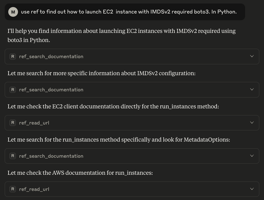 Claude Desktop query for EC2 with IMDSv2